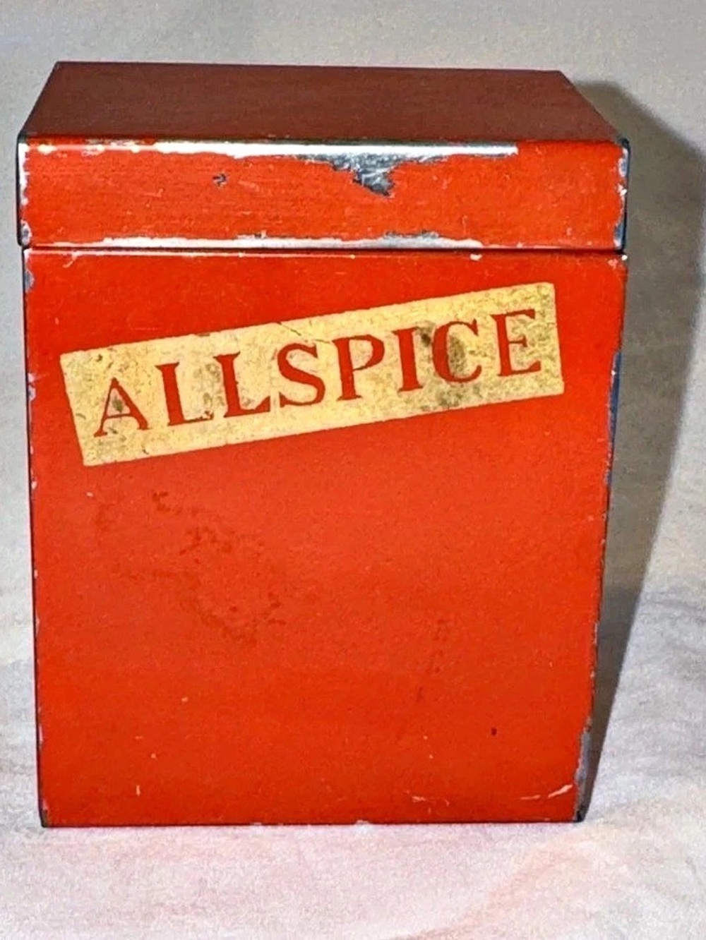 Orange Vintage Allspice Storage Tin